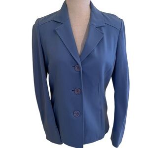 Talbots Blue Knit Fitted Blazer 2